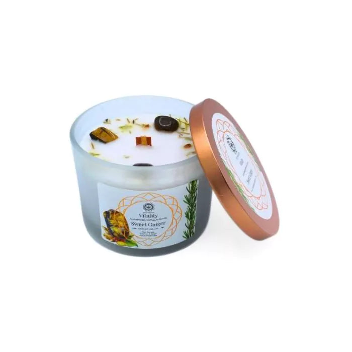 Aromatherapie kaars - Vitaliteit - Zoete Gember 256 g