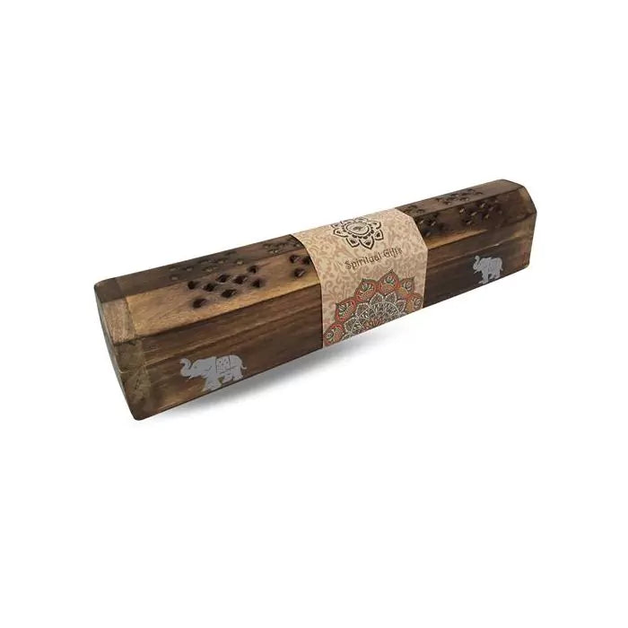 Houten Doos Wierookhouder - Green Tree Elephant